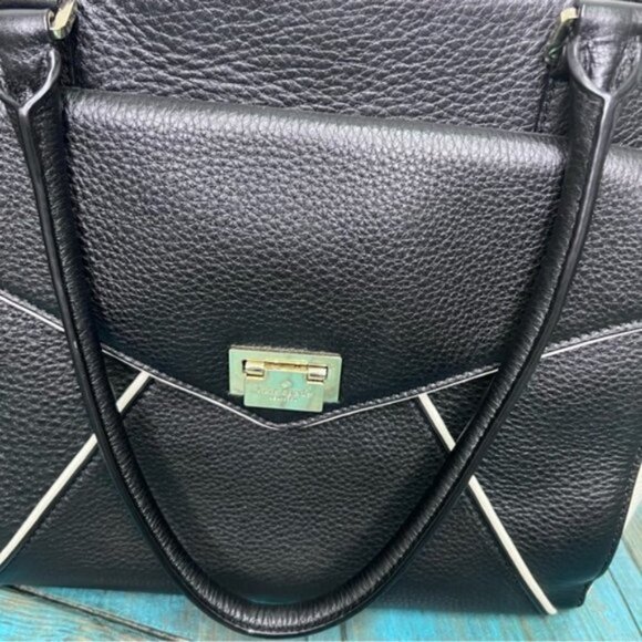 KATE Spade Leather Black & White Handbag - Picture 2 of 16
